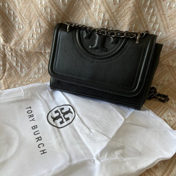 Tory Burch Fleming Black Matte Shoulder Bag - Picture 8 of 8
